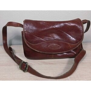 Vintage Oroton Leather Messenger Bag Made in Australia Brown Crossbody Satchel